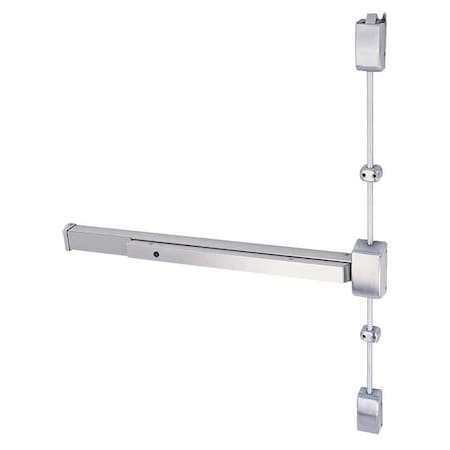 Cal-Royal Surface Vertical Rod Exit Device, 36 x 84 Inch, Exit Only, Aluminum, Left Hand Reverse LHR 2260V3684-LHR-ALUM